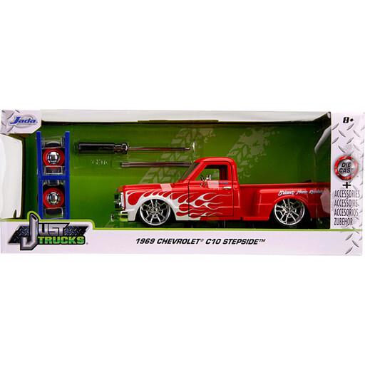 ماکت ماشین جادا مدل فلزی 1969 Chevrolet C10 Stepside with Tyre Rack